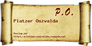 Platzer Oszvalda névjegykártya